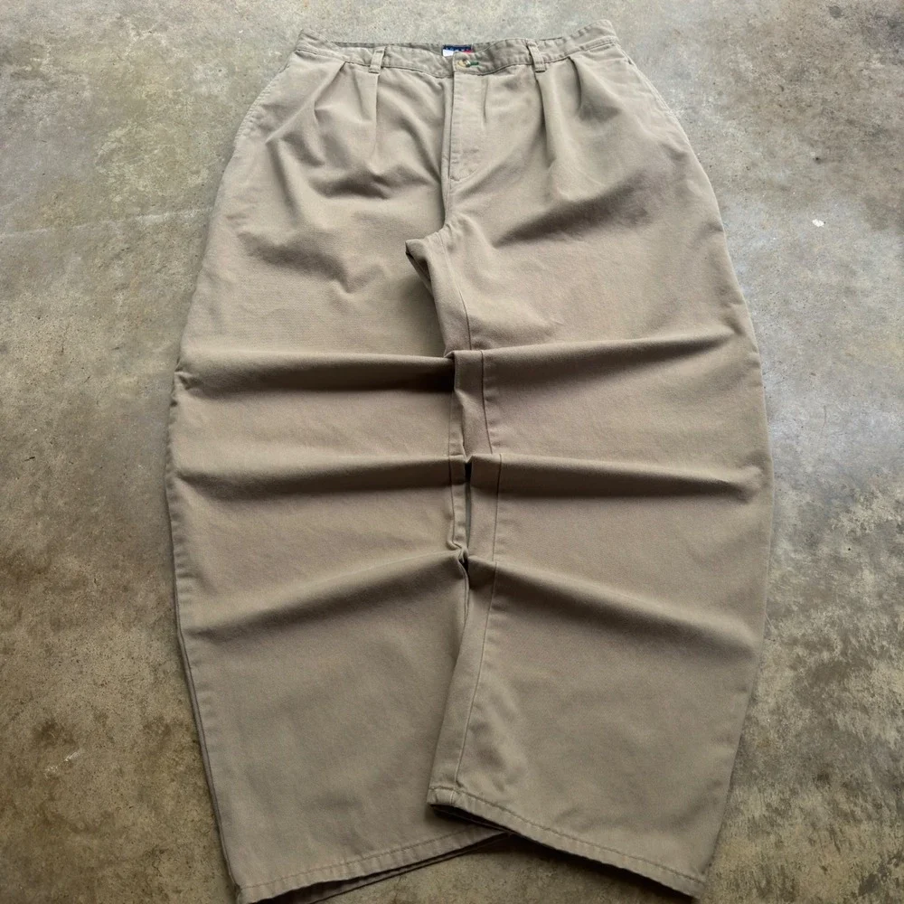 Vintage 90s Tommy Hilfiger Pleated Chino Pants Workwear Khaki 34x30 (d8)